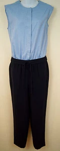 Mono J CREW Azul Cuello Redondo Sin Mangas y Negro Corbata Cintura Recortada 2 - Imagen 1 de 6