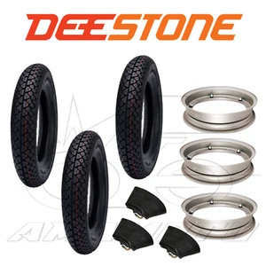 KIT PNEUMATICI COMPLETI DEESTONE 3.50-10 PIAGGIO VESPA PX 125 150 200 ARCOBALENO - Zdjęcie 1 z 2