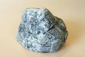 Unique Hand Etched PRE-COLUMBIAN TYPE Stone Vintage 1980s ECUADOR - Picture 1 of 6