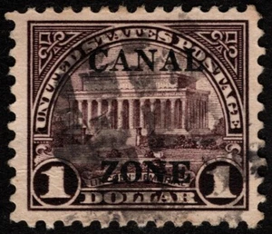 Canal Zone - 1926 - $1.00 Violet Brown Lincoln Memorial Issue # 95 F-VF Nice - Picture 1 of 1