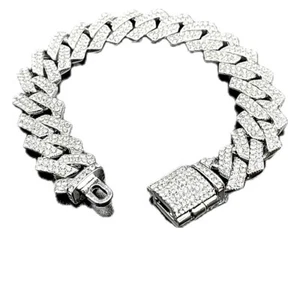 7 Inch Hip Hop Miami Cuban Link Bracelet 18K White Gold Plated 16mm - Picture 1 of 6