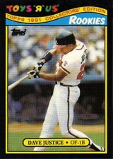 1991 Toys'R'Us Rookies #14 Dave Justice Atlanta Braves