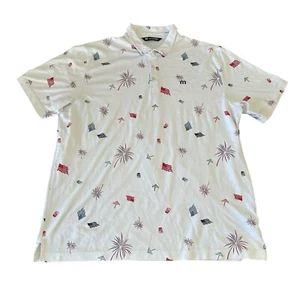 TRAVIS MATHEW Size XXL Mens 4th Of July Fireworks Golf Polo Shirt Patriotic - Picture 1 of 4