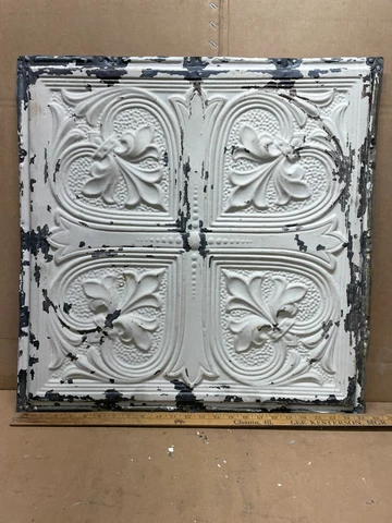 1pc 24" x 24" Full Piece Antique Ceiling Tin Vintage Reclaimed Salvage Art Craft Cover