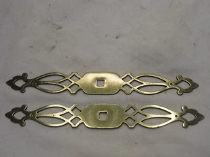 2 vintage KEELER BRASS N18771 knob back plates ornate metal plate Manor House - Picture 1 of 9
