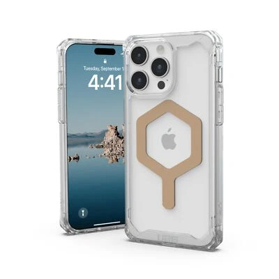 UAG iPhone 15 Pro Max Case 6.7" Plyo Ice/Gold, Built-in Magnet for MagSafe - Image 1 of 4