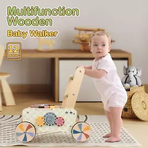 Multifunctional Wooden Baby Push Walker,Play Kitchen,for 1-2 Yr Olds,Xmas Gift - Picture 1 of 11