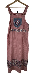 Maxi abito vintage Westbound donna LG rosso bianco Gingham Americana patchwork bavaglino - Foto 1 di 12