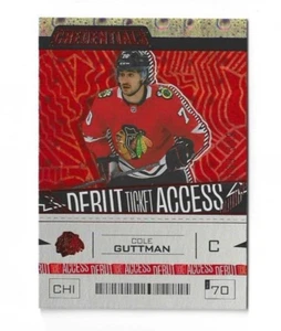 2023-24 Upper Deck Credentials COLE GUTTMAN Red Debut Ticket Access #d 185/349 - Picture 1 of 2