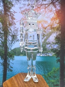 NEW acrylic CLEAR nutcracker soldier Christmas Ornament 6" tall - Picture 1 of 4