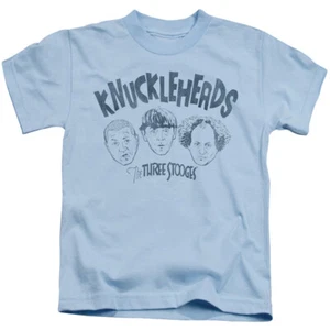 Three Stooges Boys T-Shirt Knuckleheads Light Blue Tee - Picture 1 of 2