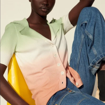 Sandro Paris Women's Top Size 1 / S Knitted Silk Blend SFPCA00393 — 第 1/4 张图片