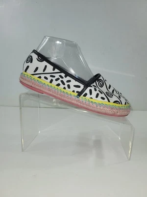 Mocassim Sophia Webster preto e branco estampado alpargatas tamanho 38,5 - Imagem 1 de 4