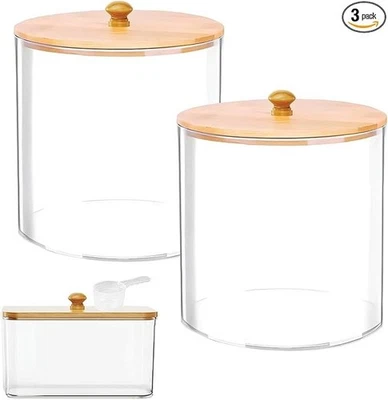 3 Pack Large Laundry Pods Container & Dryer Sheet Holder Set, Plastic Laundry - Image 1 of 4