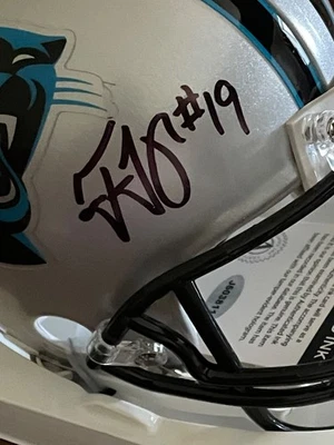 Ted Ginn Jr #19 卡罗莱纳黑豹队签名亲笔签名迷你头盔带真品证明  — 第 1/3 张图片