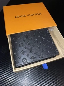 Louis Vuitton Mens Black LV Embroidery Wallet (With box) - Picture 1 of 5