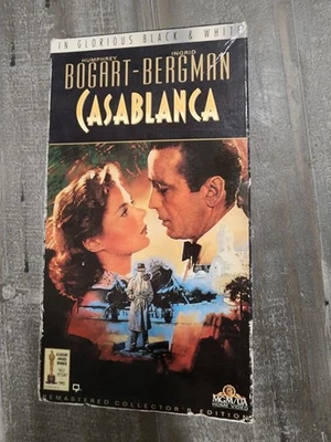 Casablanca (1942 VHS 1994) Humphrey Bogart Ingrid Bergman Black And White - Image 1 of 4