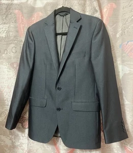APT. 9 Blazer Jacket Mens 36S Extra Slim Gray Lined Poly Blend Double Vented - Picture 1 of 18