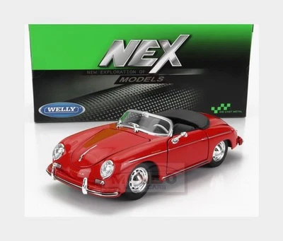 1:24 WELLY Porsche 356A Spider 1959 Red WE24106CR - Immagine 1 di 2