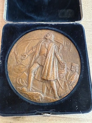 Raro Premio Exposición Colombina Mundial 1892-1893 Medalla de Bronce con caja original Foto 1 de 4
