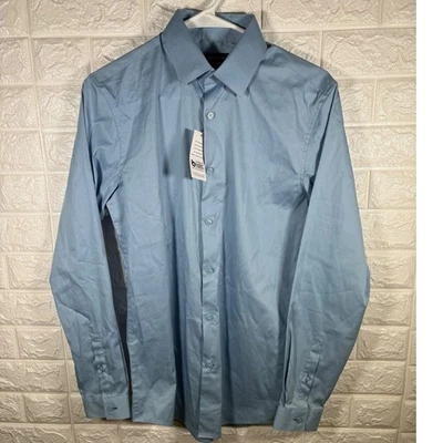 Camisa de vestir INC International Concepts Core para hombre XS manga larga azul Foto 1 de 4