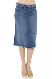 Falda de jean 7 for All Mankind A Line de longitud media auténtica amanecer AU9130976 años 70 - Imagen 1 de 4