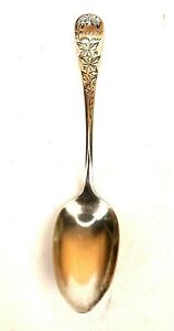 R Wallace STERLING Silver Spoon Engraved "RLGD" 1900 A1 RM & S Floral Pattern