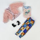 Winter Fashion Clothes Set For 1/6 Barbie Doll Pink Fur Coat Pants Hat Shoes
