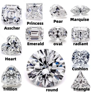 GRA Loose Moissanite Stones D Color VVS1 Round Oval Emerald Pear Cushion Cut - Picture 1 of 28