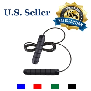 9 Ft Adjustable Aerobic Exercise Foam Handle Jump Rope Weighted Workout Fitness - Picture 1 of 25