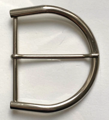 Grande boucle de ceinture 7,5 x 9 cm -  Métal chromé vintage années 70 - Photo 1/4