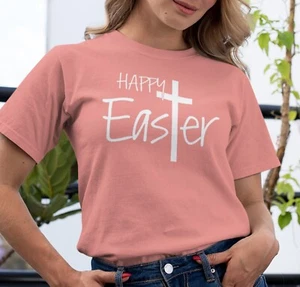 Camisa Happy Easter, Camiseta Gráfica Conejo de Pascua, Camisa de Pascua Para Ella, Camiseta Unisex - Imagen 1 de 4