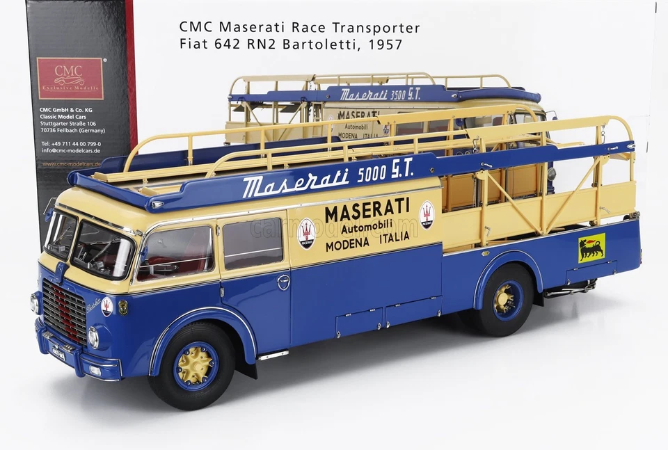 1/18 CMC - FIAT - 642RN2 TRUCK BARTOLETTI F1 MASERATI CAR TRANSPORTER 1957 M097- - Immagine 1 di 1