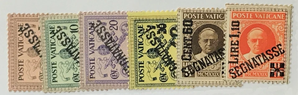 Vatican #MiPO01-MiPO6 MNH 1931 Postage Due Segnatasse Arms Overprints [J1-J6] - Image 1 of 1