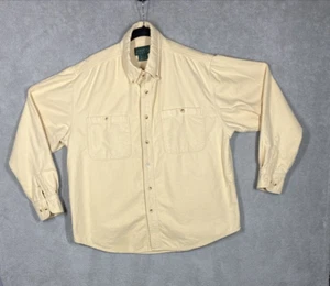 Scandia Woods Mens Shirt Large Chamois Yellow Cotton flannel Soft Vintage - Picture 1 of 15