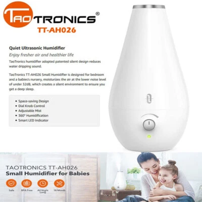 TaoTronics 1.8L Quiet Ultrasonic Cool Mist Humidifier TT-AH026 DI11_W - Image 1 of 4