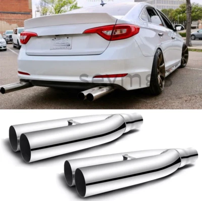Silenciador de escape doble para Hyundai Sonata 2,5" entrada 3"" salida 19" largo Foto 1 de 4