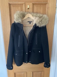 Zara Women trf outerwear warm wool coat size 8. Black. - Picture 1 of 4