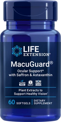 Life Extension MACUGUARD® SOPORTE OCULAR CON AZAFRÁN + ASTAXANTINA 60SF (EXP.02/26) Foto 1 de 2