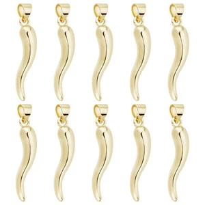 1 Caja 10 piezas Dijes de Cuerno Chapados en Oro 18k Cuerno de Muchos Dijes con Agujero para Hágalo Usted Mismo - Imagen 1 de 6