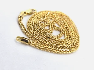 10KT Yellow Gold* Hollow Wheat Chain 18 Inches x 2.2mm Lobster Clasp - Picture 1 of 8