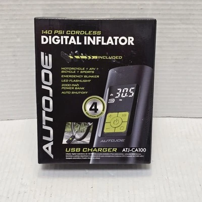 Inflador de bomba de aire digital inalámbrico Auto Joe ATJ-CA100 + banco de energía nuevo en caja Foto 1 de 4