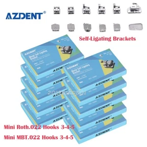 AZDENT Dental Orthodontic MIM Self Ligating Bracket Braces with Buccal Tubes - Picture 1 of 20