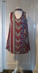 Minkpink - Size XS - Red Multi - Short - V-Neck Back & Front -Sleeveless - Dress - Picture 1 of 9