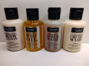 Lot Of 4 Victoria's Secret Shea Body Oil, Scrub, Wash, Cream Lotion 3.4oz - Picture 1 of 2