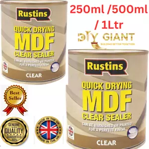 Rustins Quick Dry MDF CLEAR SEALER 250 ml 500 ml da dipingere o verniciare - Foto 1 di 16