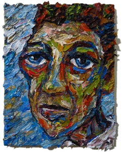 PORTRaIT OIL█PaINTING█VINTAgE█exPRESSIONISt█ART█SIgNED ABSTRACT ORIGINAL IMPASTO - Picture 1 of 20