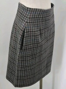 Calvin Klein Collections Frankreich kariert Wolle Tasche Mini Knie Rock Damen 10 Vintage - Bild 1 von 9