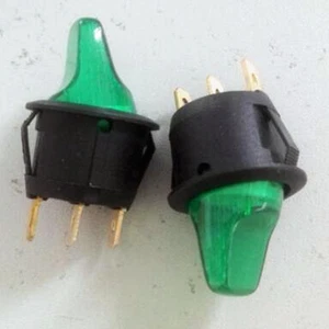 1pcs USA Euro AU UK 120v - 240v Green Bulb Light Toggle Switch SPST Power OFF-ON - Picture 1 of 1