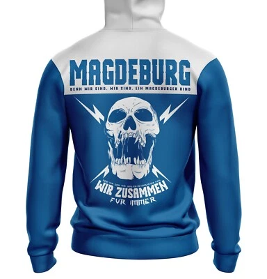 Magdeburg Fan Jacke mit Kapuze Original Broshirts Fußball Fan Artikel